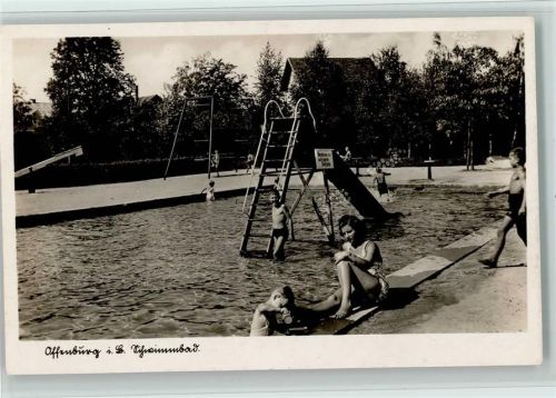 Offenburg Freibad, Schwimmbad, gute Erhaltung AK