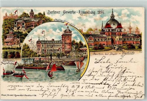 Treptow 1896 Kunstanstalt Rosenblatt Marine Schauspiel AK