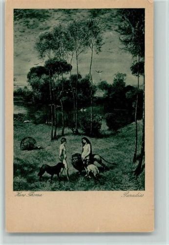 Aus der Thoma Mappe - Paradies , Adam und Eva Thoma, H. Künstlerkarte