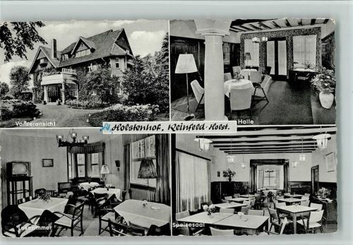 Reinfeld 1959 Gasthaus Pension Holstenhof mit Innenansichten, gute Erhaltung AK