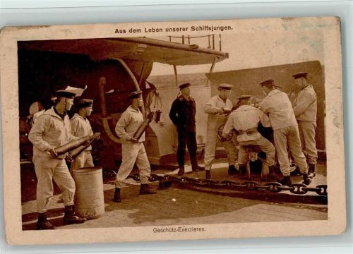 WK I Aus dem Leben unserer Schiffsjungen , Kanone füllen 1918 AK Knackstedt & Co.