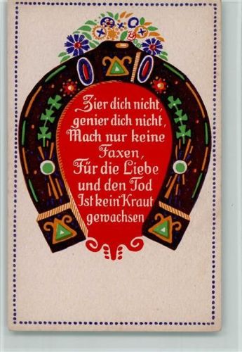 als Hufeisen mit Spruch - Serie 8 Nr. 4 - AK