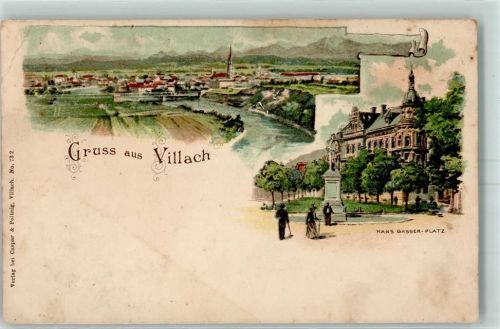 Villach-Innere Stadt Hans Gasser-Platz Lithographie