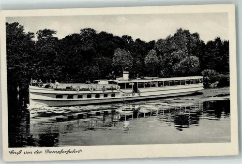 Königs Wusterhausen 1938 Salondampfer Bremen Hakenkreuz Wimpel Ort lt. Stempel WK II