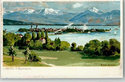 Lindau 1898 sign Zeno Diemer - Künstlerpostkarte Nr. 1871