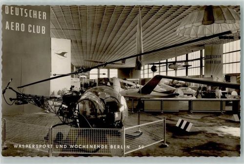 Charlottenburg Wassersport und Wochenende Ausstellung 1959 Deutscher Aero Club Segelflieger Ballon Sonderstempel