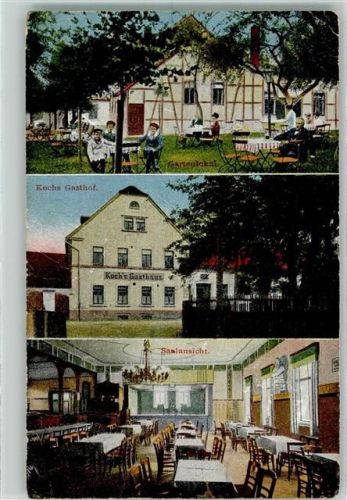 07545 O6500 Roschütz Gebrauchsspuren Gartenlokal Kochs Gasthaus Saalansicht