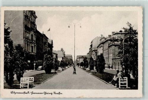 Litzmannstadt 1942 Hermann Göring Straße Hakenkreuze WK II