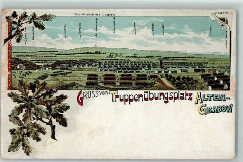 39291 O3271 Altengrabow Lithographie Truppenübungsplatz Eichenlaub