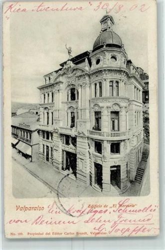 Valparaiso 1902 Edificio de El Mercurio