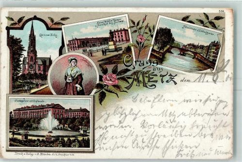 Metz 1901 Gruss aus Justizpalast Kaiser Wilhelm II Kaserne Kriegerdenkmal