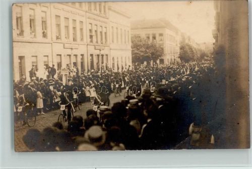 Aachen Ereignis - Foto AK Radfahrverein "Pfeil" aus Bochum mit Bergleuten - Fotograf Willy Stump - Aachen
