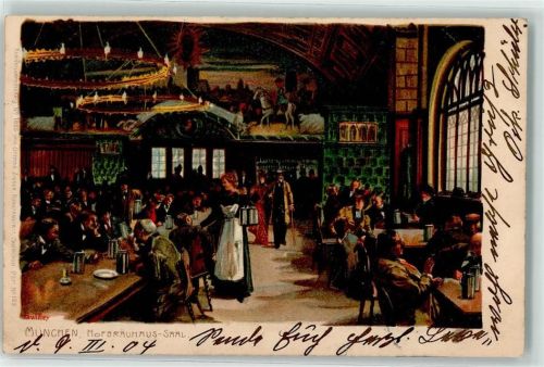 München 1904 Hofbräuhaus , Paul Zieher, Ottmar Künstlerkarte Nr. 1885