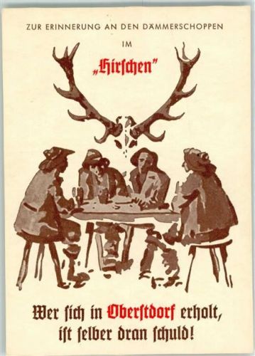 Oberstdorf Gasthaus Hirschen Dämmerschoppen Zecher