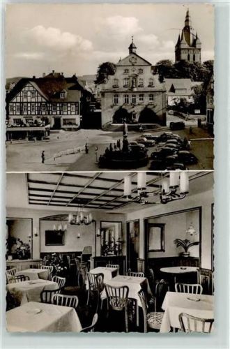 Brilon Cafe Starke Gastraum Marktplatz Brunnen