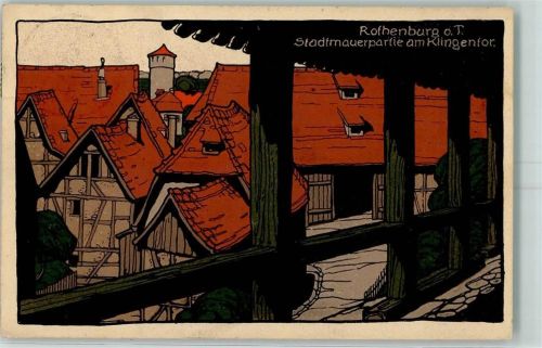 Rothenburg Stadtmauerpartie am Klingentor