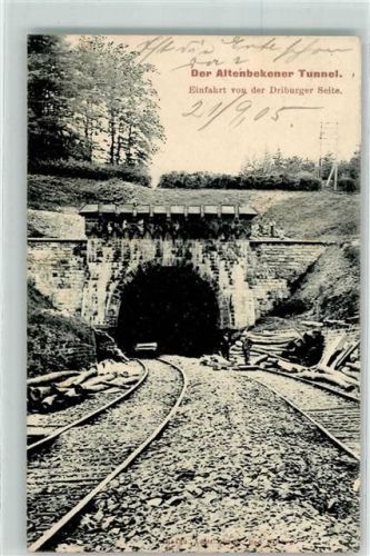 Altenbeken 1905 Altenbekener Tunnel Einfahrt Driburger Seite Langholzstämme Bahnpoststempel