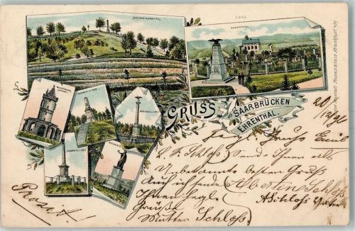 Saarbrücken 1896 Spichererberg Ehrental Denkmäler Germania