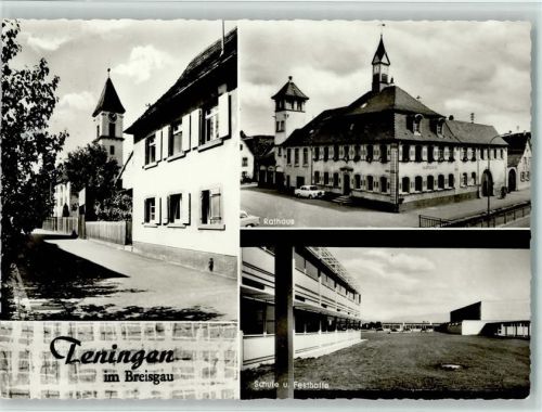 Teningen Rathaus Schule Festhalle Kirche
