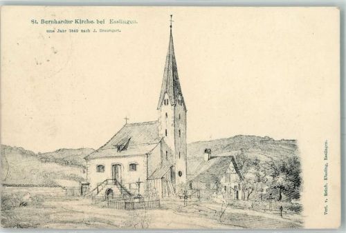Esslingen St. Bernhardter Kirche sign J. Braungart