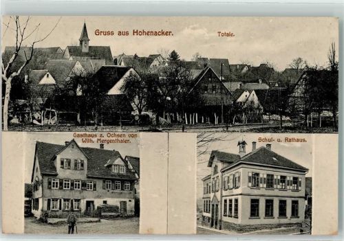 Hohenacker Gasthaus zum Ochsen Schul- und Rathaus