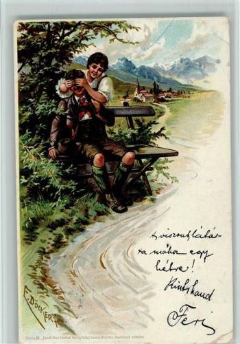 Serie Lied der Liebe - Wer bin ich? Liebespaar , litho