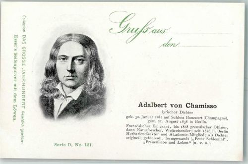 Werbung Esser Seifenpulver Das Grosse Jahrhundert Serie D Nr. 131 - Adalbert von Chamisso Dichter AK