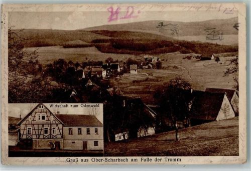 Scharbach 1929 Wirtachaft zum Odenwald AK
