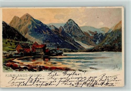 1898 sign Eckenbrecher Marinemaler - Fjaerlands-Fjord
