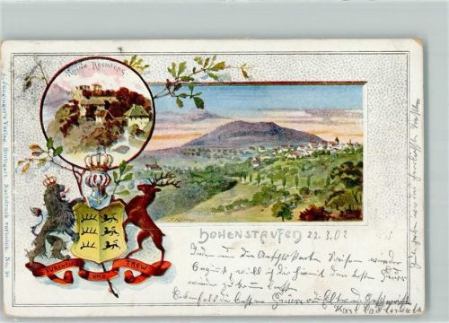 Hohenstaufen 1902 Ruine Rechberg Wappen