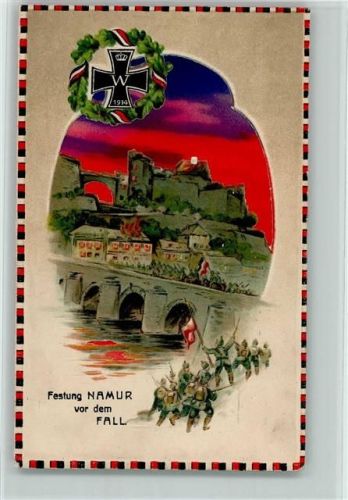Namur WK I Festung Namur vor dem Fall Lithographie AK