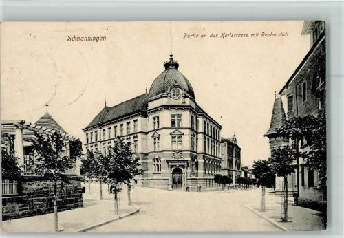Schwenningen Partie an der Karlstrasse mit Realanstalt