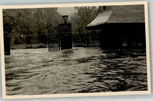 07973 O6600 Greiz Privatfoto AK Hochwasser Thälmannstraße Zum Russenfriedhof Ort lt. Fotograf