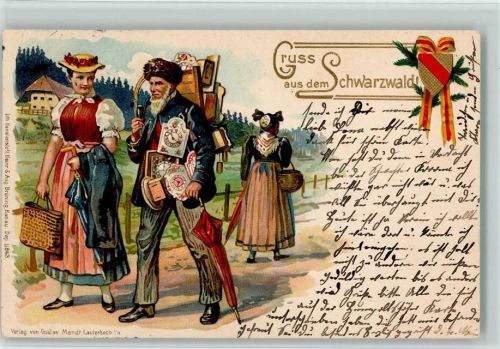 1904 Schwarzwald Trachten, Berufe, Uhrenverkäufer AK