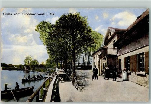 04655 O7230 Lindenvorwerk Gebrauchsspuren Ruderboot Fahrrad