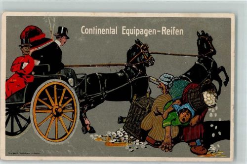 1916 Pferdegespann Kutsche AK