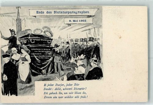 Ende des Diktaturparagraphen 1902 AK