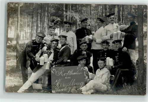 Hammelburg 1908 Gruppenaufnahme Rotthaler in Hammelburg Bierkrüge Tabakspfeife Ort lt. Stempel