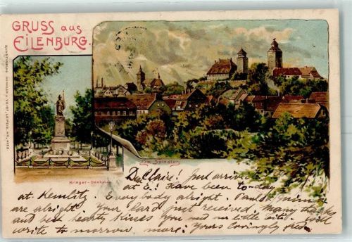 Eilenburg 1903 Krieger Denkmal sign. Erwin Spindler Kunstverlag Winkler & Voigt 4123 AK