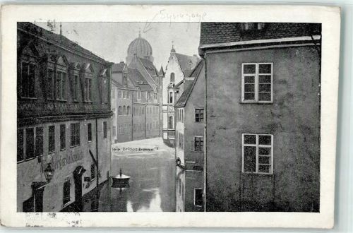 Nürnberg 1911 Hochwasser-Katastrophe Serie 6 Untere Thalgasse und Synagogue