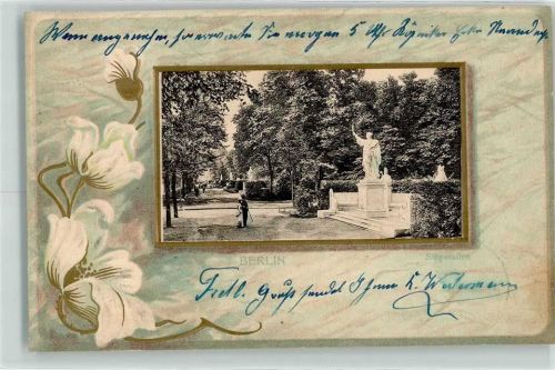 Tiergarten Siegesalleen Denkmalgruppe Blumen Passepartout