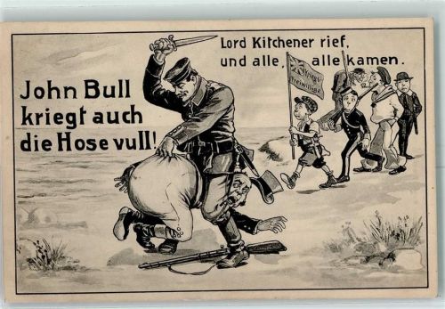 Verlag Hermann Wolff K 15 - John Bull Arsch versohlen AK
