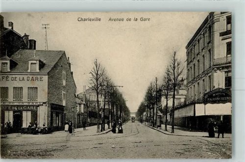51120 Charleville 1915 - Cafe de la Gare - Avenue de la Gare AK