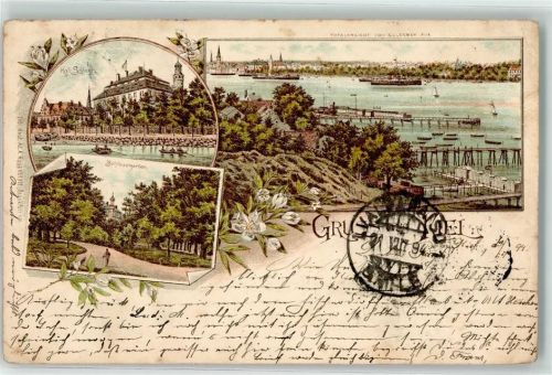 Kiel 1894 Kgl. Schloß Schloßgarten Hafen Vorläufer