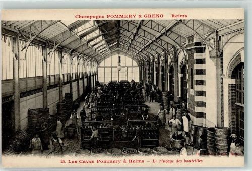 Reims Nr. 25 Serie Champagne Pommery & Greno Fabrik Industrie Werbung - Le rincage des bouteilles - Flaschen spülen