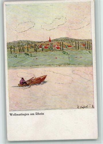 Wollmatingen Bodensee Künstlerkarten , sign Karl Einhart , gute Erhaltung AK
