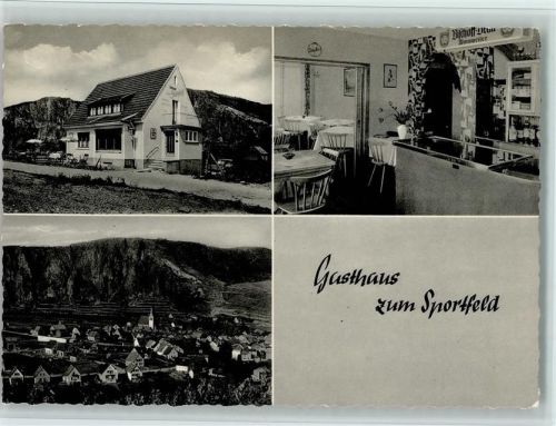 Bad Münster-Ebernburg Gasthaus zum Sportfeld mit Innenansicht, gute Erhaltung AK