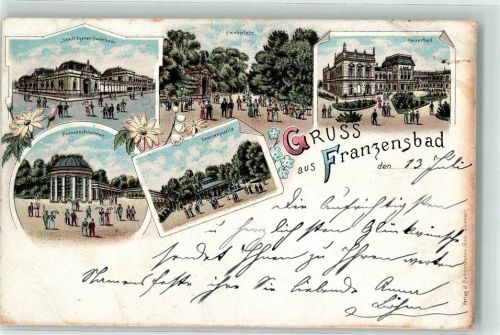 Frantiskovy Lazne Badehaus Kaiserbad Louisenquelle Franzensbrunnen Blumen