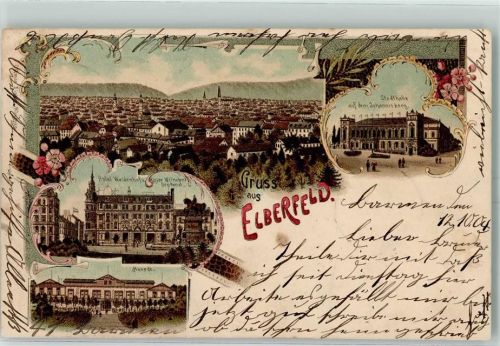 Elberfeld 1904 Stadthalle auf dem Johannisberg Hotel Weidenhof Haardt