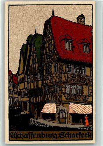 63739 W8750 Aschaffenburg Künstlersteindruck Scharfeck sign